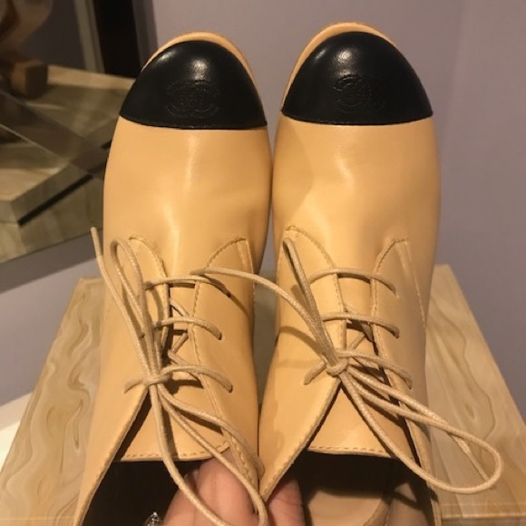 Chanel Cork Lace Up Booties - Picture 5 of 9